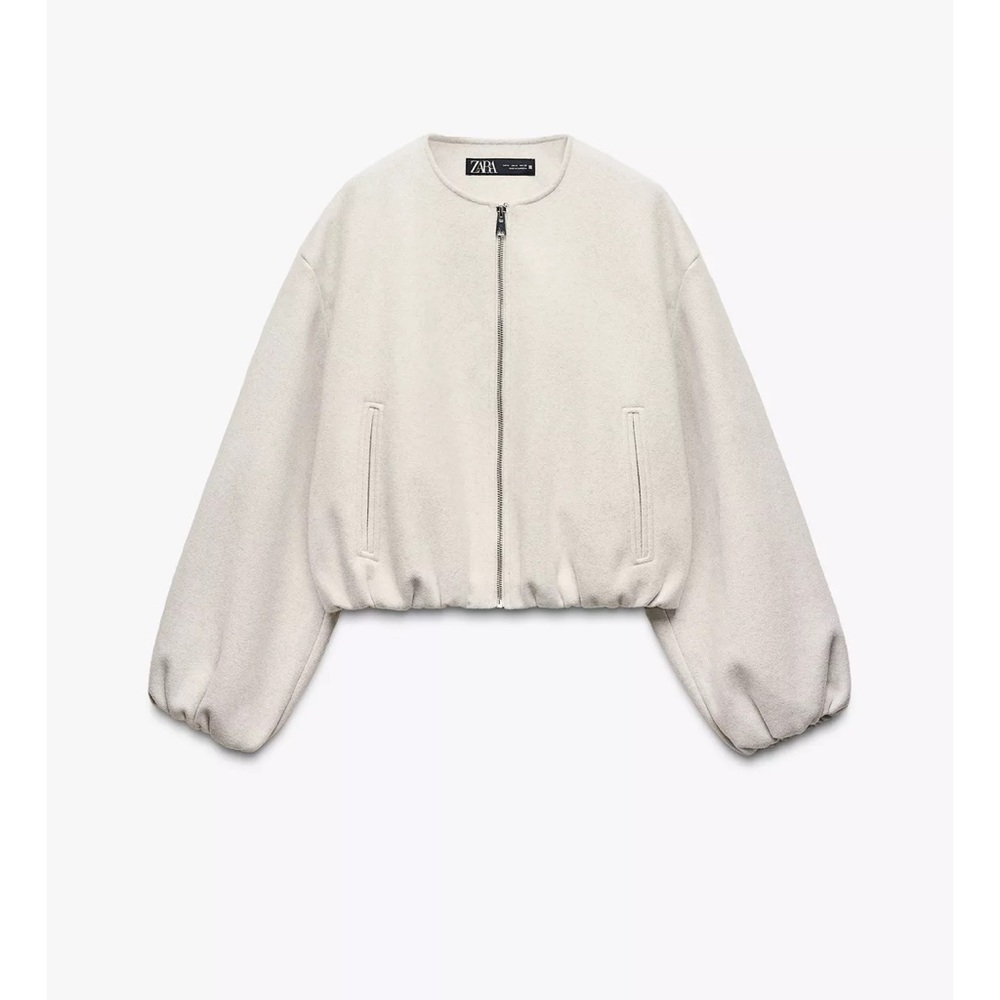 Zara Soft Bomber Jacket with Elastic waist - New - Picture 15 of 17